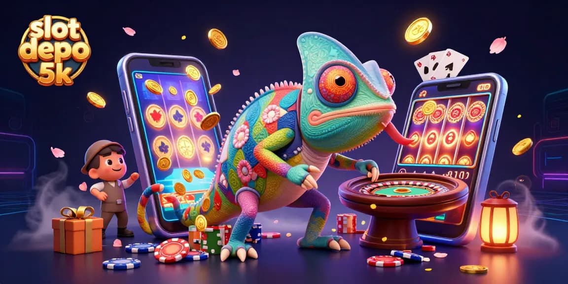 Experience slot depo 5k action with dynamic chameleon casino owner amidst thrilling gaming elements.