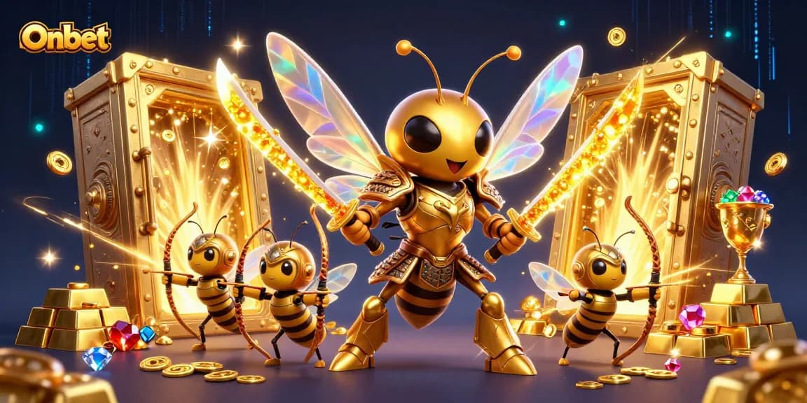 Onbet offers thrilling gaming excitement with golden treasures and colorful characters.