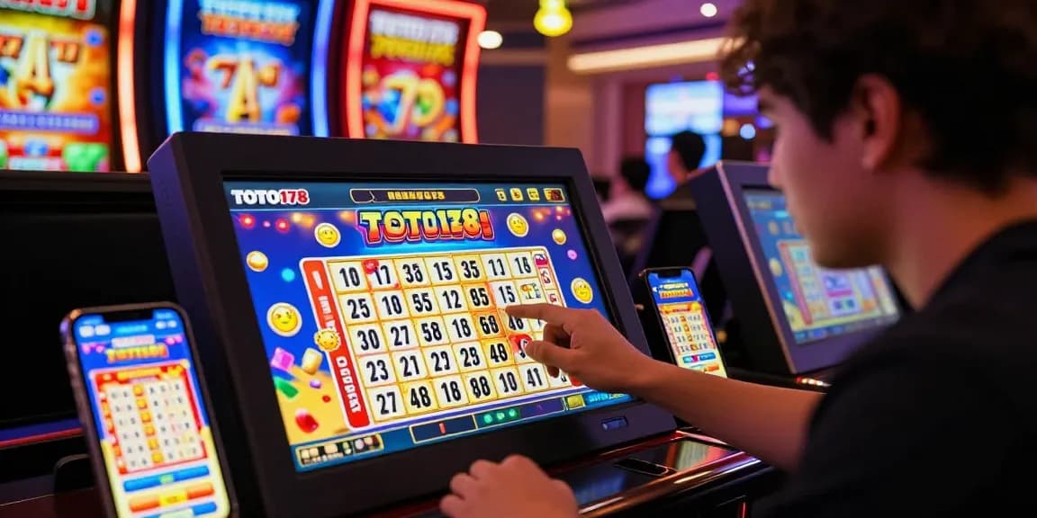 Excited player selecting 4D lottery numbers on TOTO178 gaming platform interface.