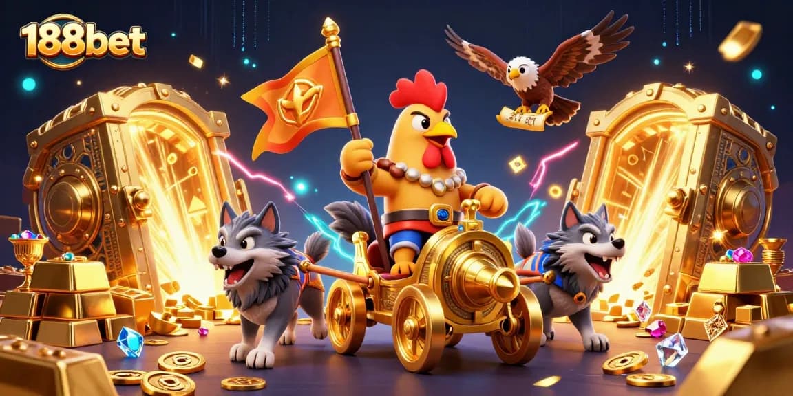 Engage in thrilling gaming with 188bet, featuring dynamic characters and treasure elements.
