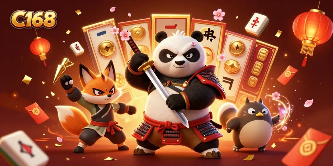 Experience the excitement of C168 with epic casino action featuring samurai and ninja under cherry blossoms.