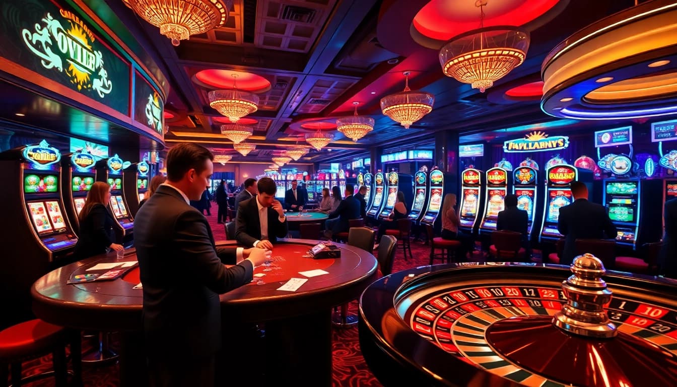 Action-packed casino scene showcasing gamblers at tables, reflecting the spirit of https://kk55.group