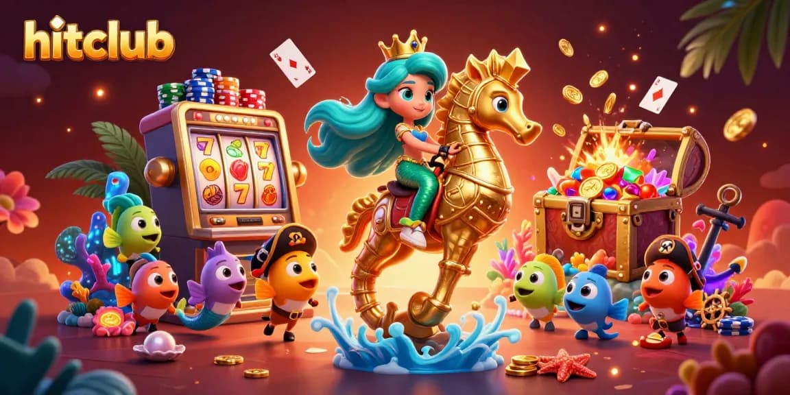 Experience thrilling wins at hitclub with a vibrant mermaid casino adventure illustration.