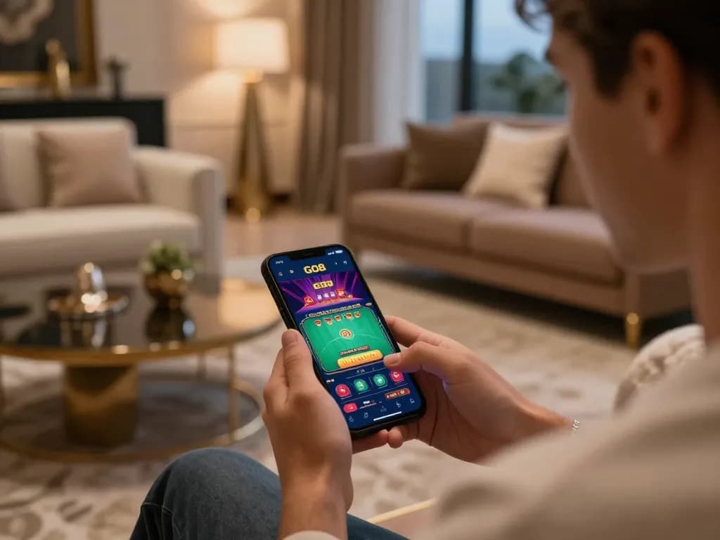 Engaging smartphone gameplay on GO8 app showing vibrant live dealer game interface