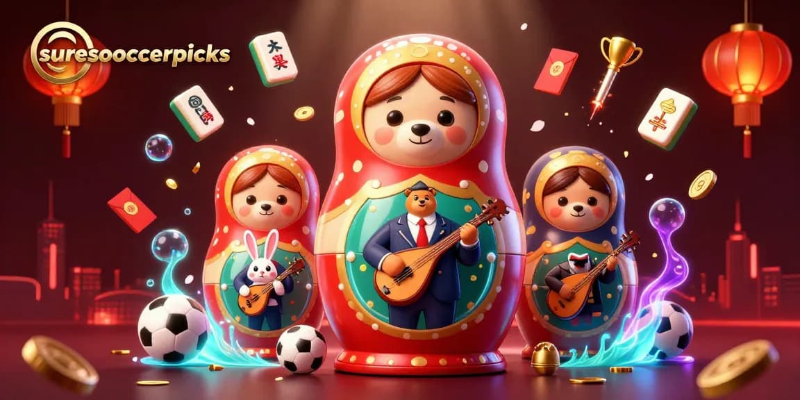 Engage with suresoccerpicks using dynamic sports betting visuals filled with vibrant characters and themed elements.