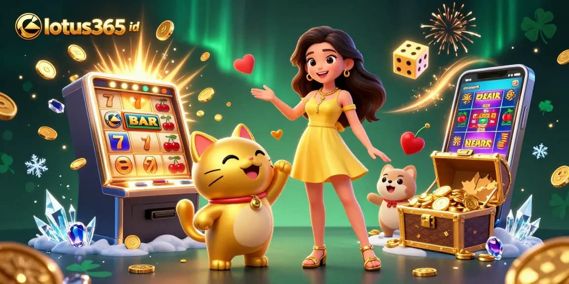 Play with lotus365 id and enjoy exciting jackpots amidst coins and confetti.