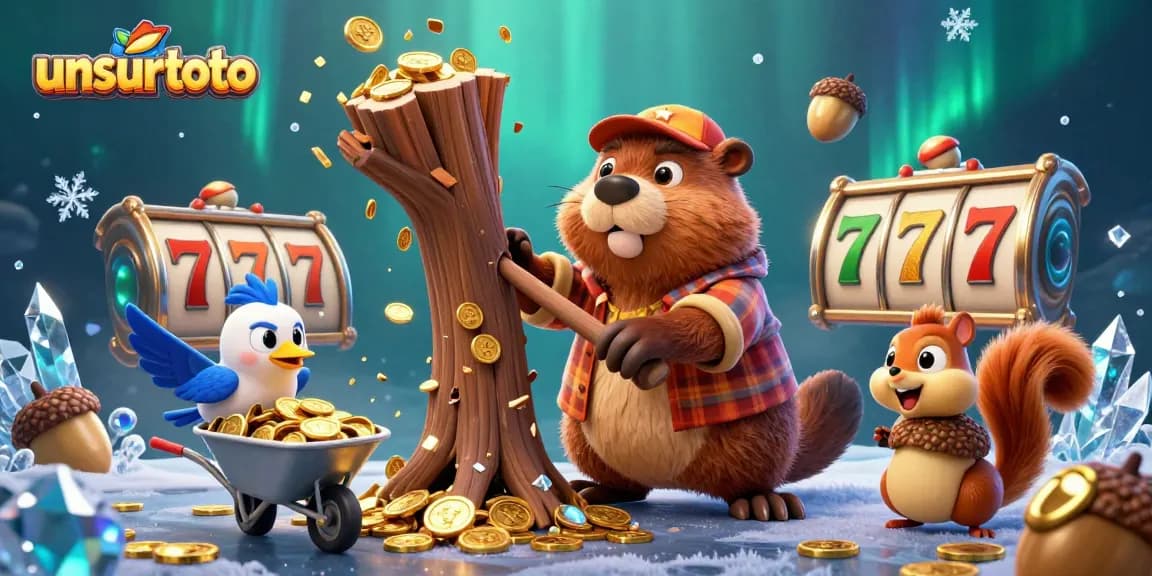 Experience the excitement of winning with unsurtoto, featuring 3D characters amidst a gold coin rain.