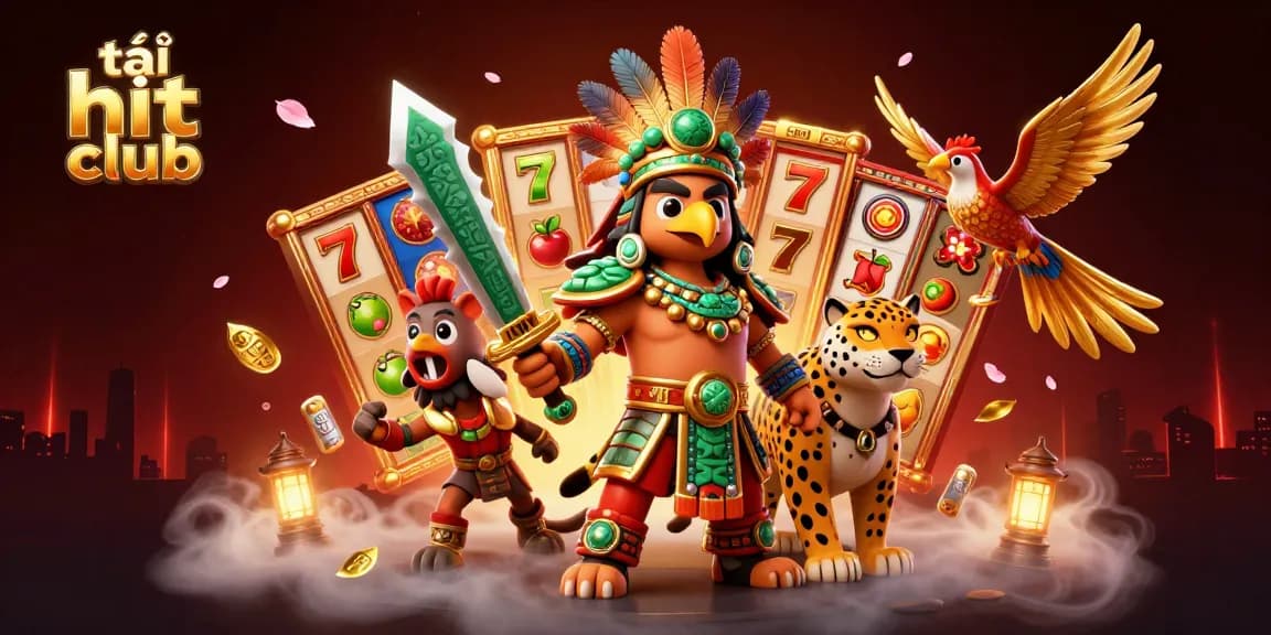 Engage in exciting gameplay with tải hit club featuring dynamic slot reels and Aztec warriors.