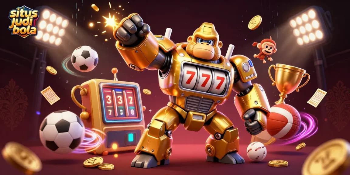 Experience thrilling sports betting action with situs judi bola and dynamic game elements in a vibrant 3D illustration.