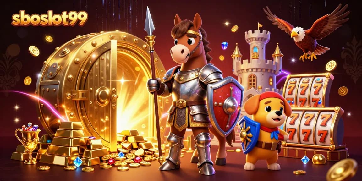 Savor thrilling wins with sboslot99's animated casino adventure featuring knights and treasures.