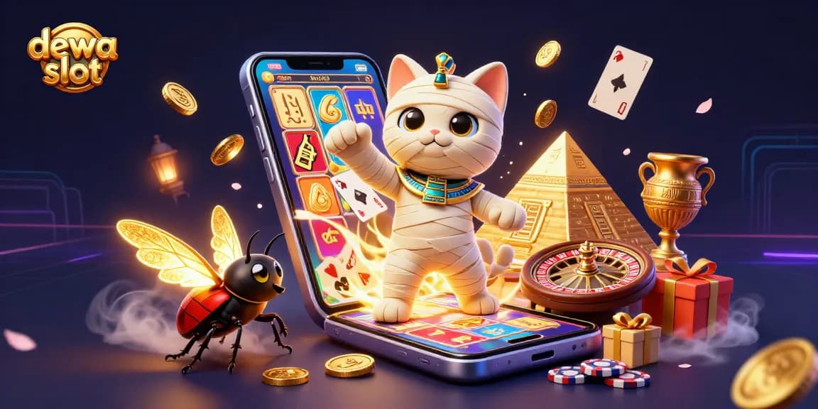 Engage with the dewa slot experience as the mummy cat unleashes golden coins and spinning reels.