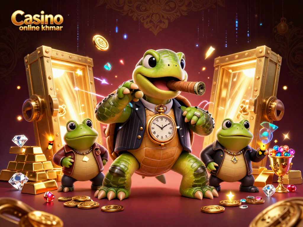 Experience the thrill with Casino online khmer featuring cartoon turtles and casino treasures.