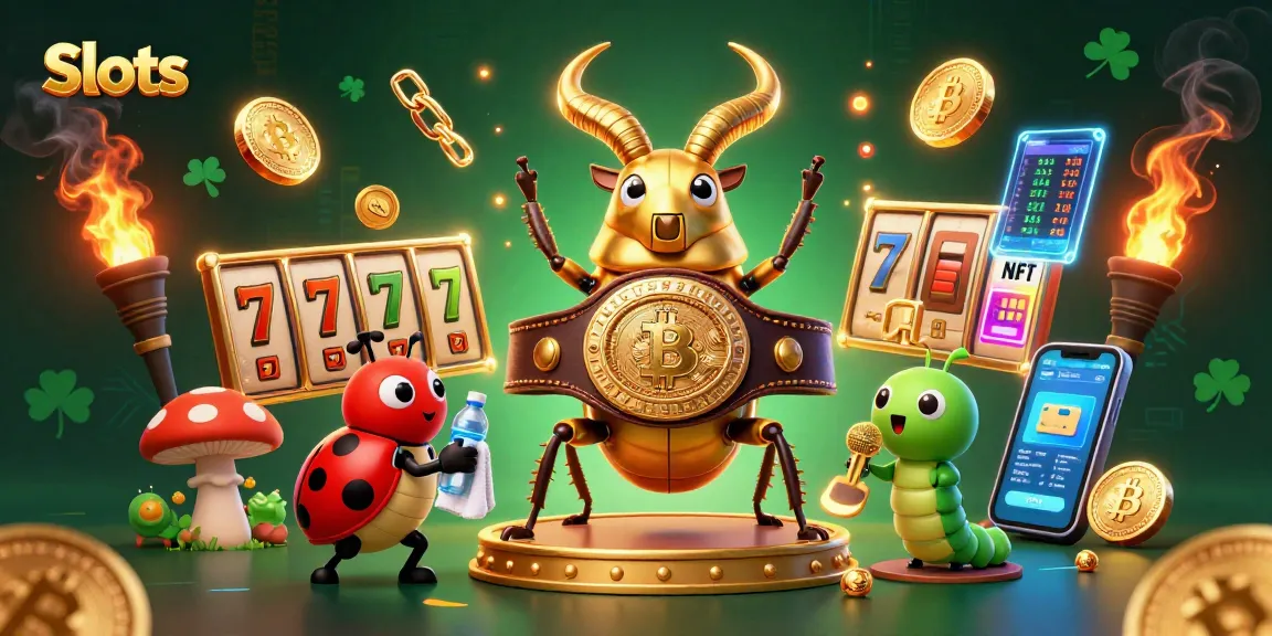 Engage with Slots featuring a champion beetle and ladybug at a dynamic casino scene.
