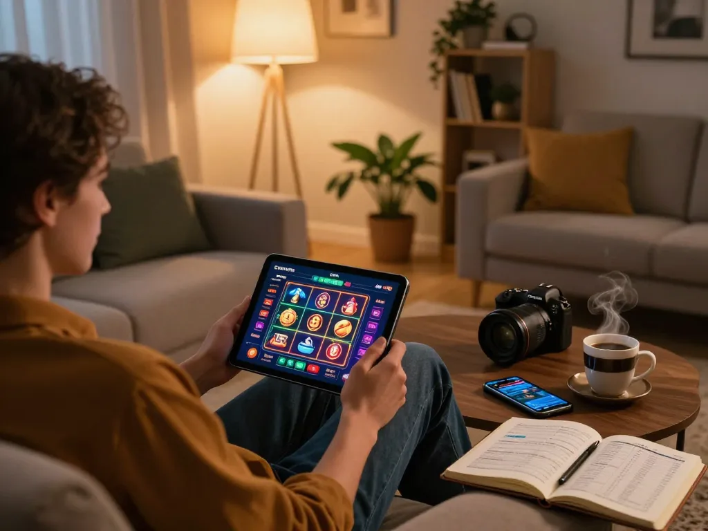 Person engaging in smart betting strategies on aw8 online casino from the comfort of home.