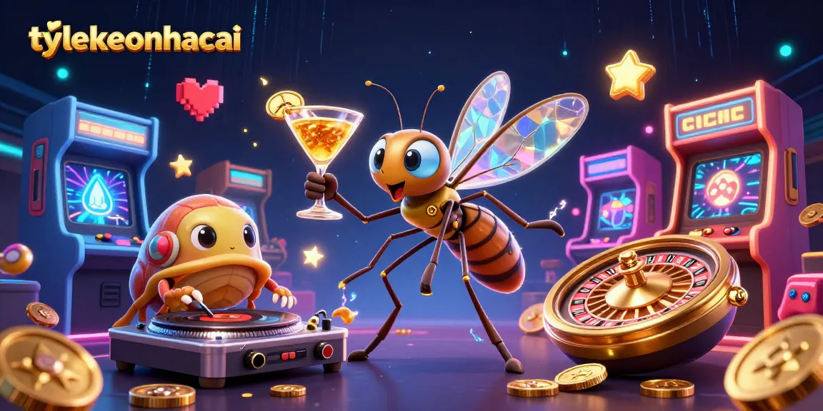 Bets come alive with tylekeonhacai's animated casino scene showcasing vibrant game elements.