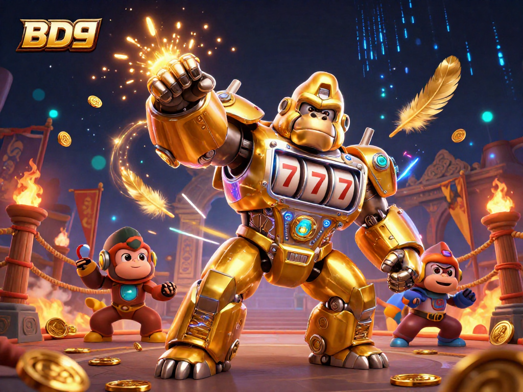 Experience explosive wins at BD9 with a golden gorilla mech and dynamic gaming elements.
