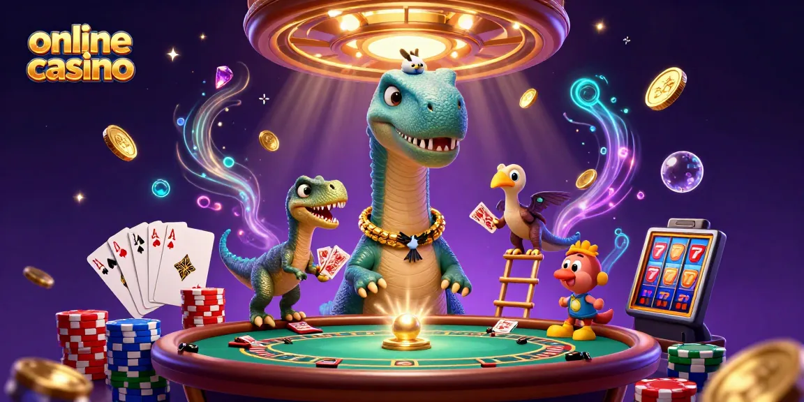 Experience thrilling action at the online casino with vibrant gaming characters and engaging elements.