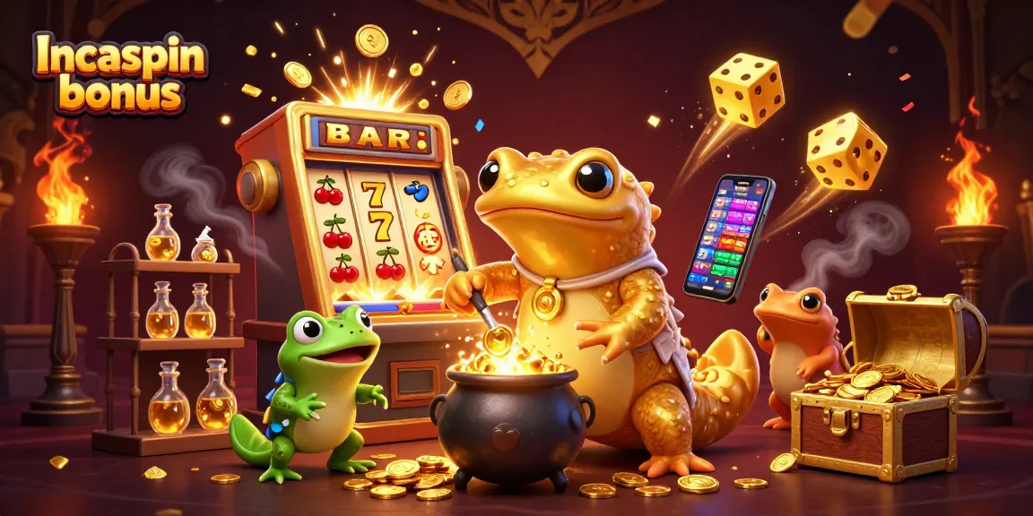Experience the excitement of the Incaspin bonus with whimsical characters and dynamic casino elements.