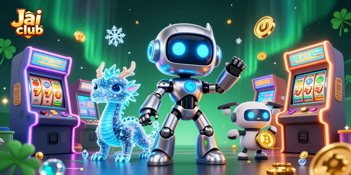 Play exciting games at Jai club with immersive graphics, neon elements, and casino symbols.