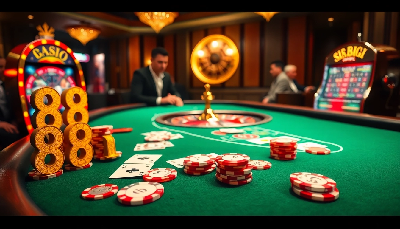 Experience high-stakes gambling at the 88ii blackjack table with elegant casino decor.