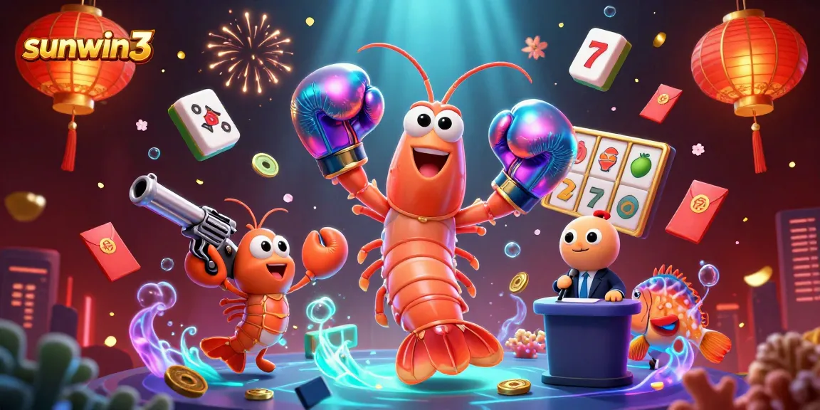 Engage with the vibrant sunwin3 casino scene featuring iridescent shrimp and dynamic slot elements