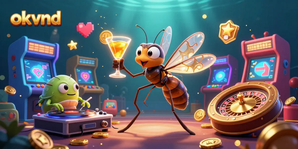 Engage in thrilling action with okvnd's vibrant casino artwork showcasing unique characters and game elements.