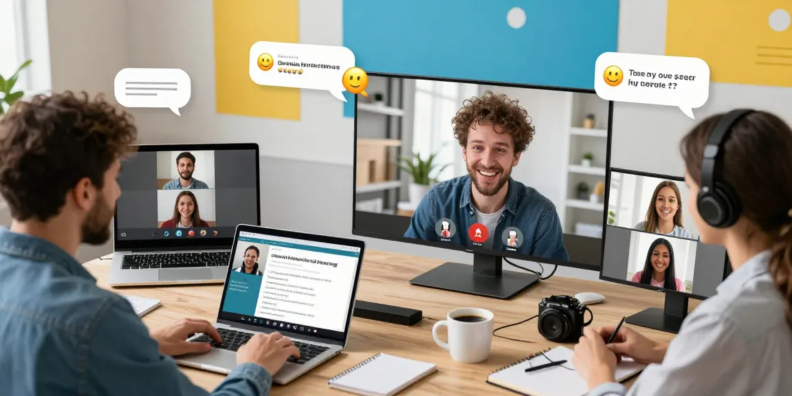 Engaging virtual chat scene with users discussing شات تعب through screens and colorful graphics, showcasing digital interaction.