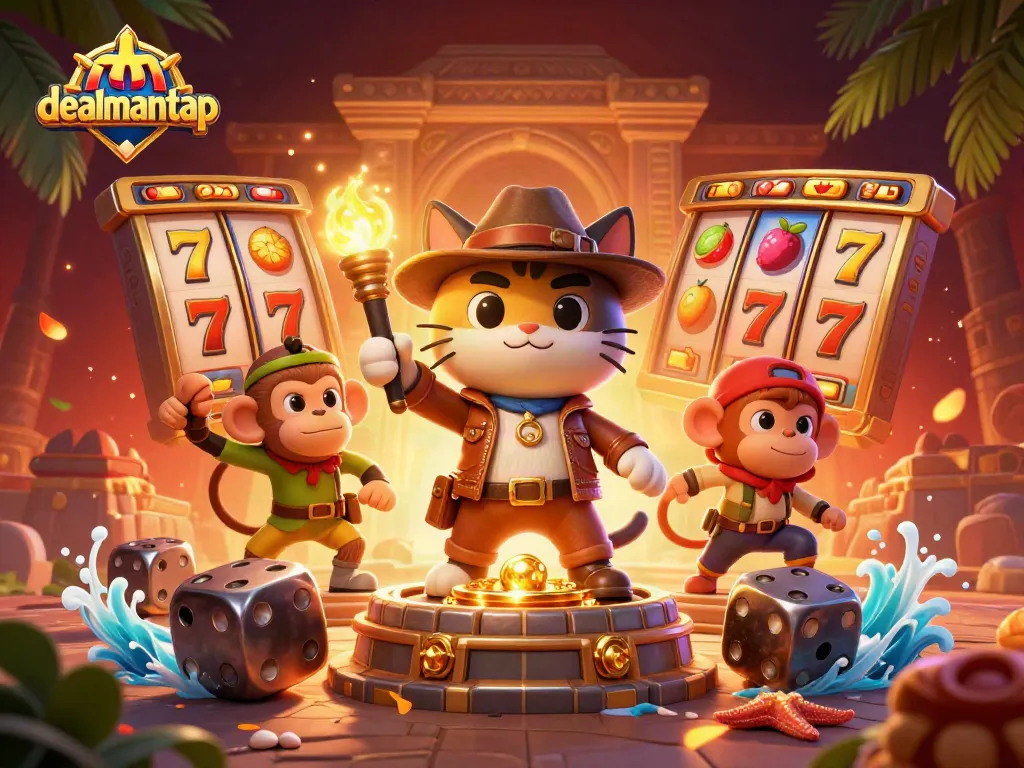 Experience thrilling wins with dealmantap's vibrant casino adventure featuring slots and treasures.