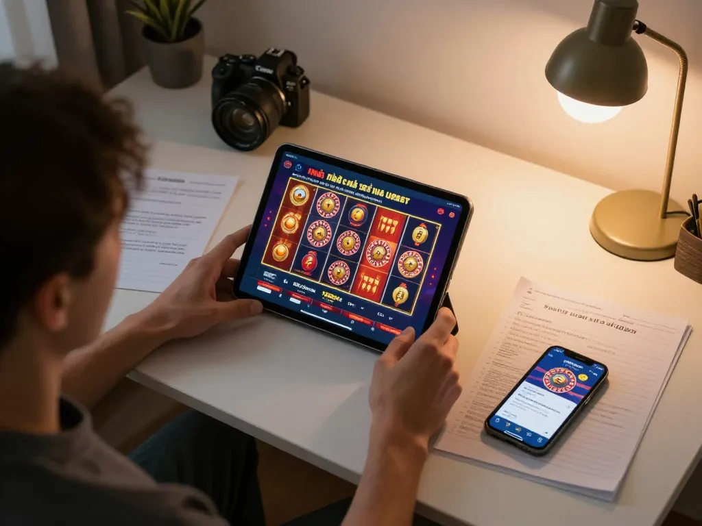 Engaging online gaming session highlighting nhà cái 789bet interface with vibrant graphics and strategic materials