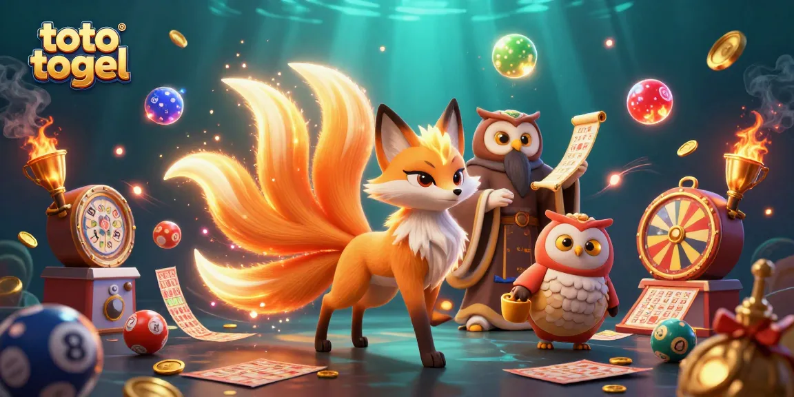 Toto togel enthusiasts engage with vibrant, dynamic lottery elements in an enchanting 3D scene.