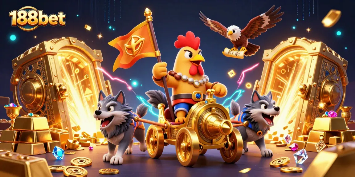 Engage in thrilling gaming with 188bet, featuring dynamic characters and treasure elements.