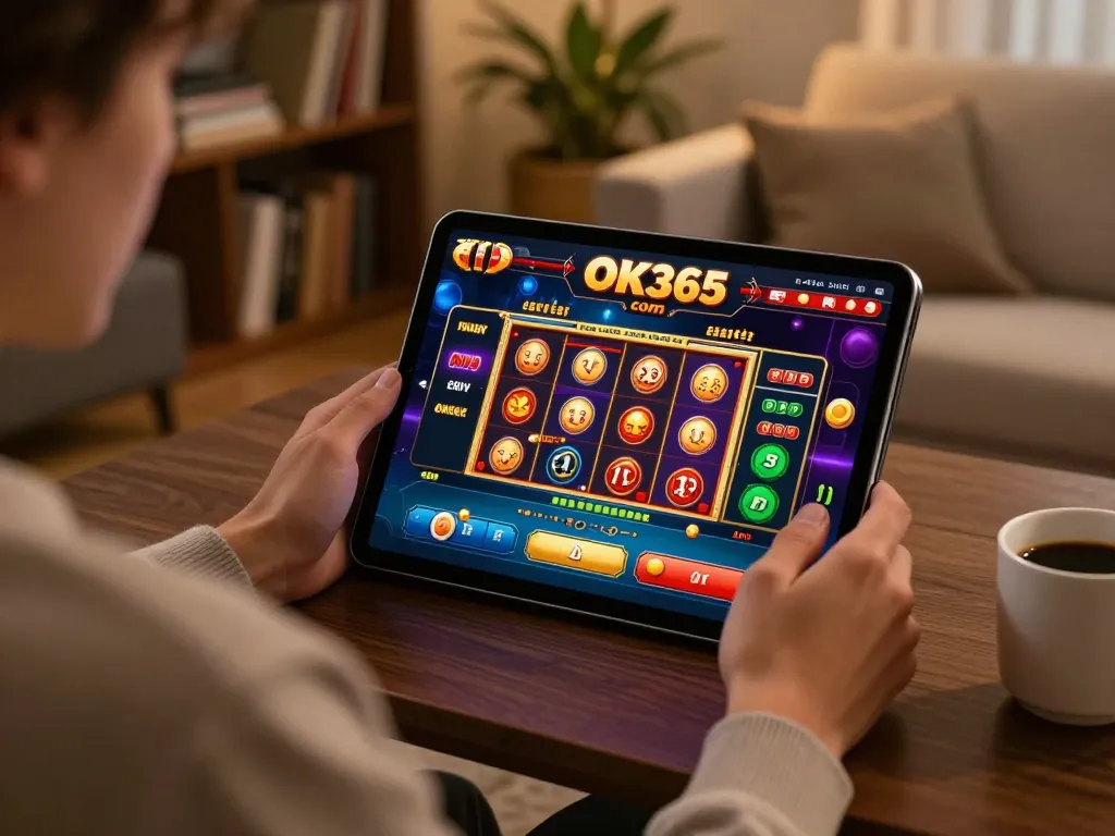 Engaging online gaming session on OK365 com with vibrant interface and cozy atmosphere