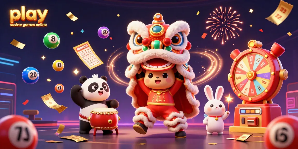 Engage and play casino games online with vibrant characters in a festive scene featuring lively elements.