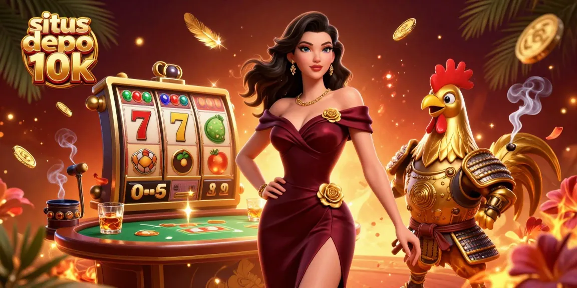 Experience exciting gameplay at situs depo 10k with vibrant slot reels and a glamorous setting!