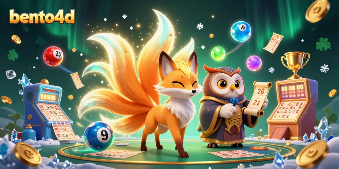 Rasakan kegembiraan menang di bento4d dengan elemen lotere yang berwarna-warni dan karakter yang dinamis