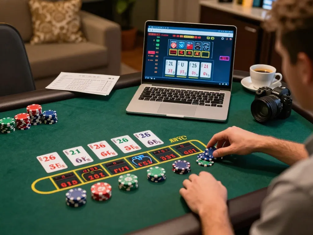 Player experiencing an exciting online blackjack game at zx88 com with tactical betting strategies.