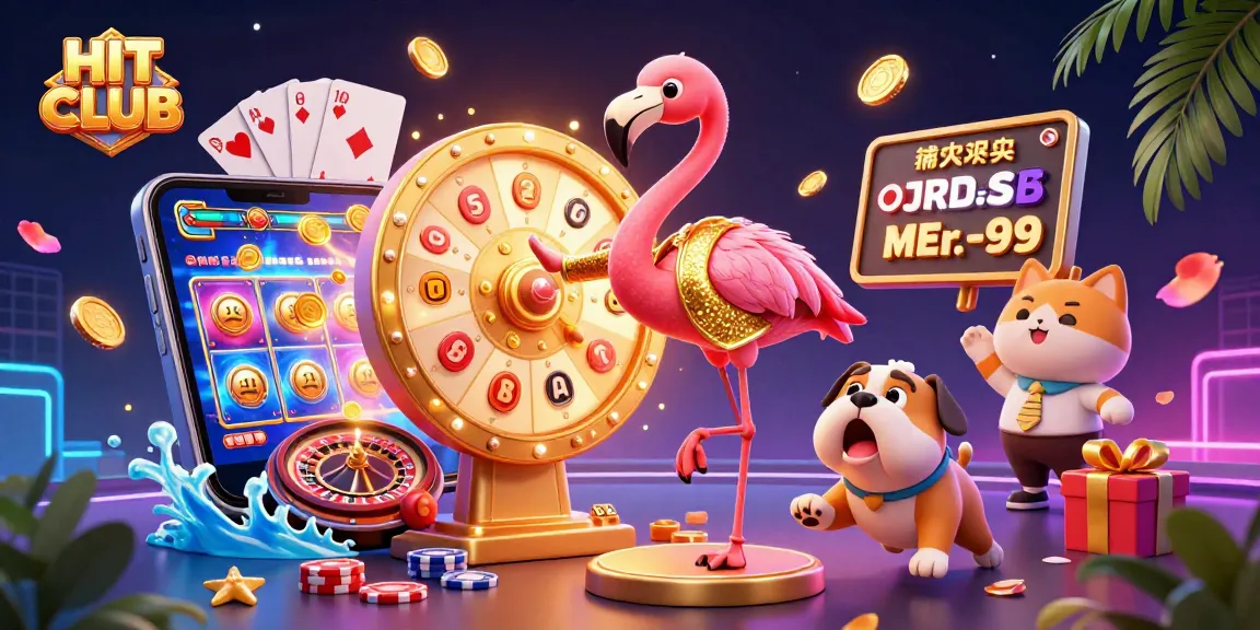 Spin the HIT CLUB prize wheel for exciting casino rewards while enjoying vibrant graphics and games.