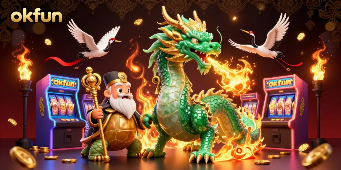 Experience thrilling gameplay at okfun with vibrant 3D casino characters and gaming elements.