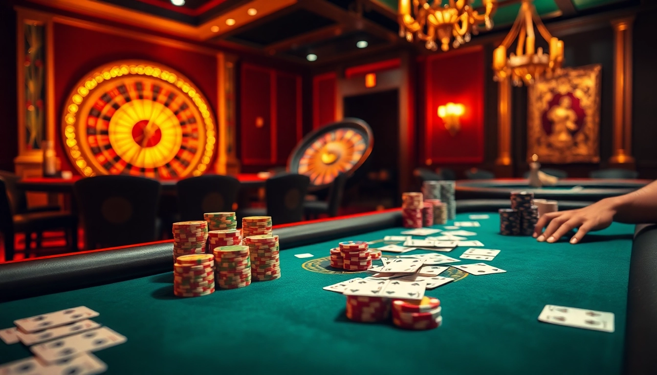Players enjoying exciting sex games at an elegant casino table with vibrant lighting.