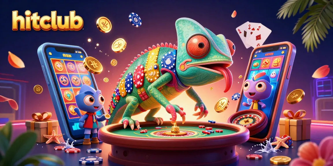 Hitclub's vibrant 3D casino scene sparks excitement with dynamic games and gold coins.