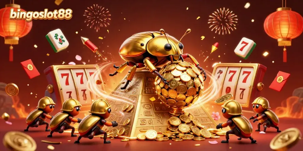 Rasakan keseruan bingoslot88 dengan ilustrasi kasino 3D yang penuh warna dan elemen menarik.