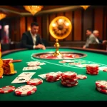 Experience high-stakes gambling at the 88ii blackjack table with elegant casino decor.