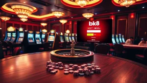 Revel in the excitement of bk8 login at a luxurious casino with vibrant games and high-stakes action.