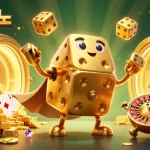 Join the excitement at 조이카지노 with a dazzling golden dice golem and dynamic casino elements!