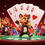 Hyenas entertain at a casino club, promoting the slot bonus 100 for new players.