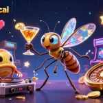Bets come alive with tylekeonhacai's animated casino scene showcasing vibrant game elements.