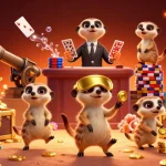 Engage in thrilling gameplay with Jai club's vibrant casino scene featuring meerkats and colorful treasures.