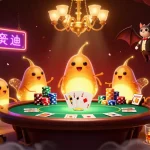 c168 poker scene with glowworms illuminating a vibrant casino atmosphere