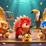 Join the Raja Game adventure with colorful pangolins playing and winning in a vibrant casino world.