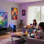 Group enjoying multiplayer gaming on cika4d platform in a lively living room setting.